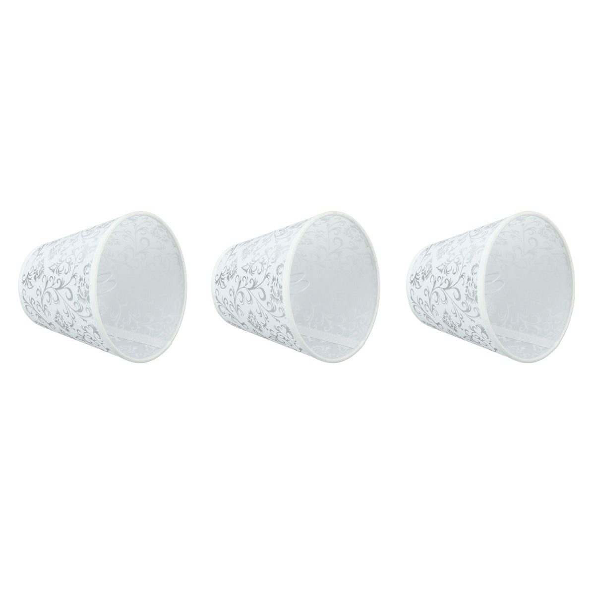 Cloth Lampshade Clip On Installation Modern Fabric Lamp Shades for E14 Bulb Chandelier Table Lamp 3pcs Silver