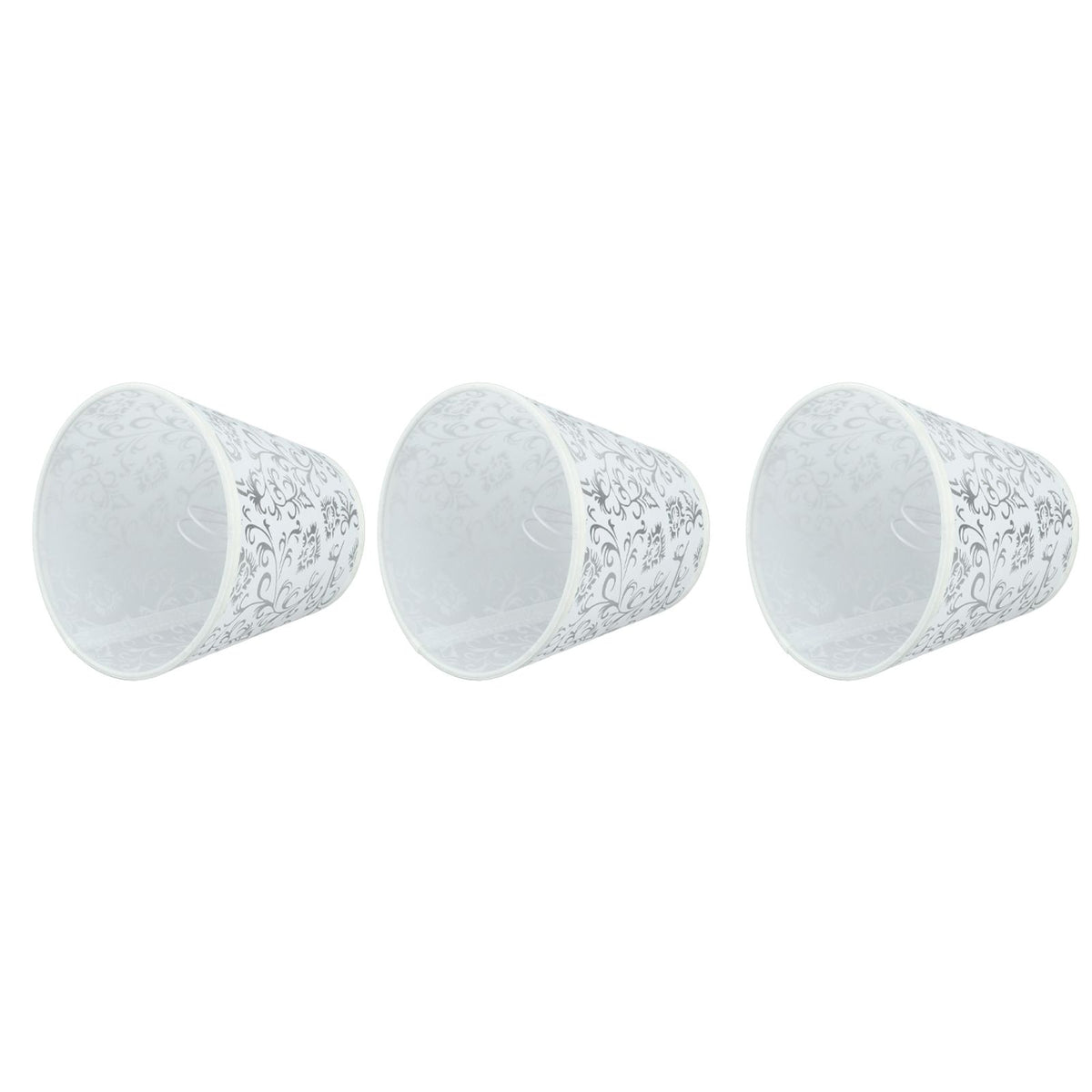 Cloth Lampshade Clip On Installation Modern Fabric Lamp Shades for E14 Bulb Chandelier Table Lamp 3pcs Silver