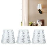 Cloth Lampshade Clip On Installation Modern Fabric Lamp Shades for E14 Bulb Chandelier Table Lamp 3pcs Silver - Extra Image