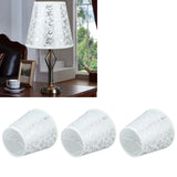 Cloth Lampshade Clip On Installation Modern Fabric Lamp Shades for E14 Bulb Chandelier Table Lamp 3pcs Silver - Extra Image