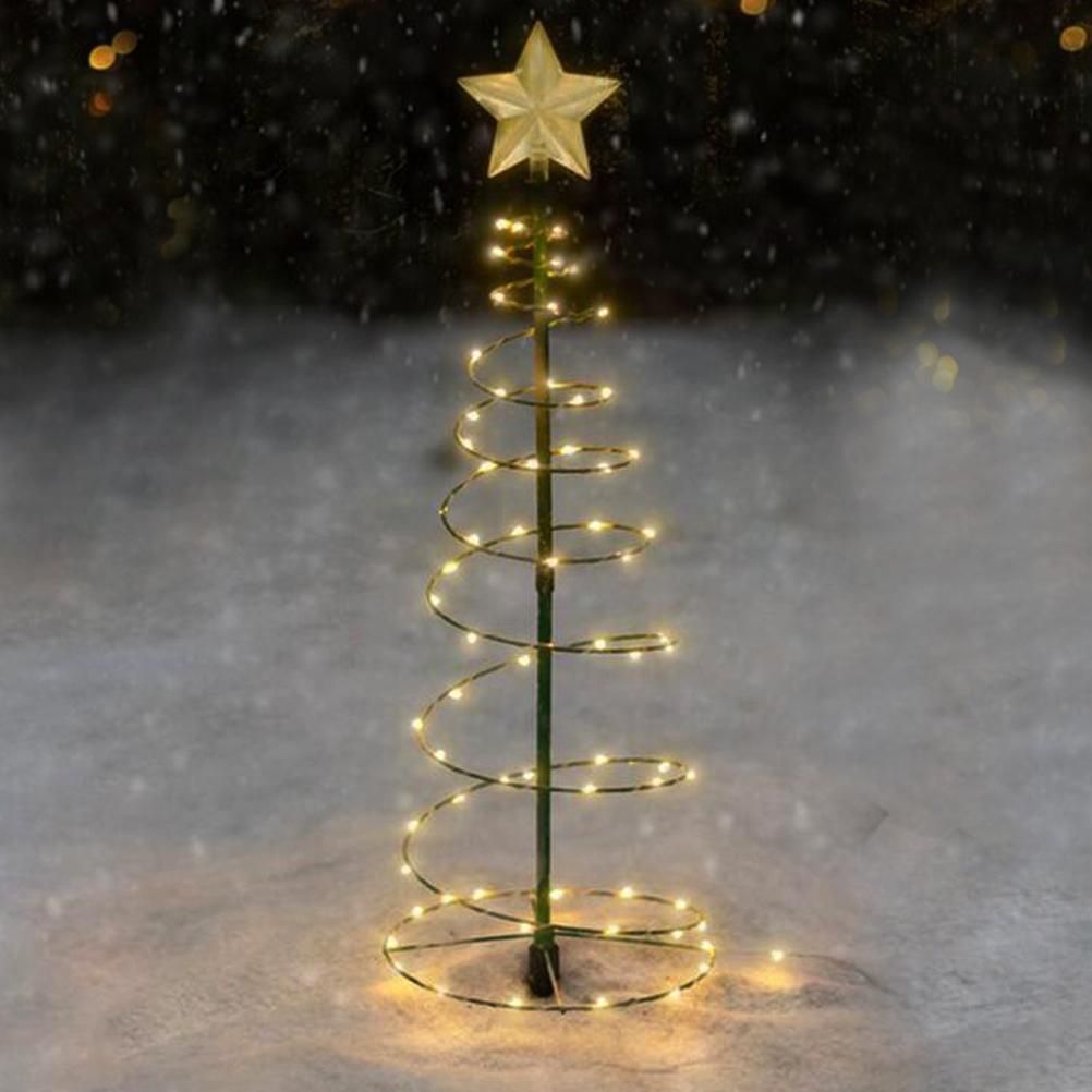 LED Christmas Tree Lights Christmas Tree Spiral String Lamps Xmas Decoration for Garden and Lawn