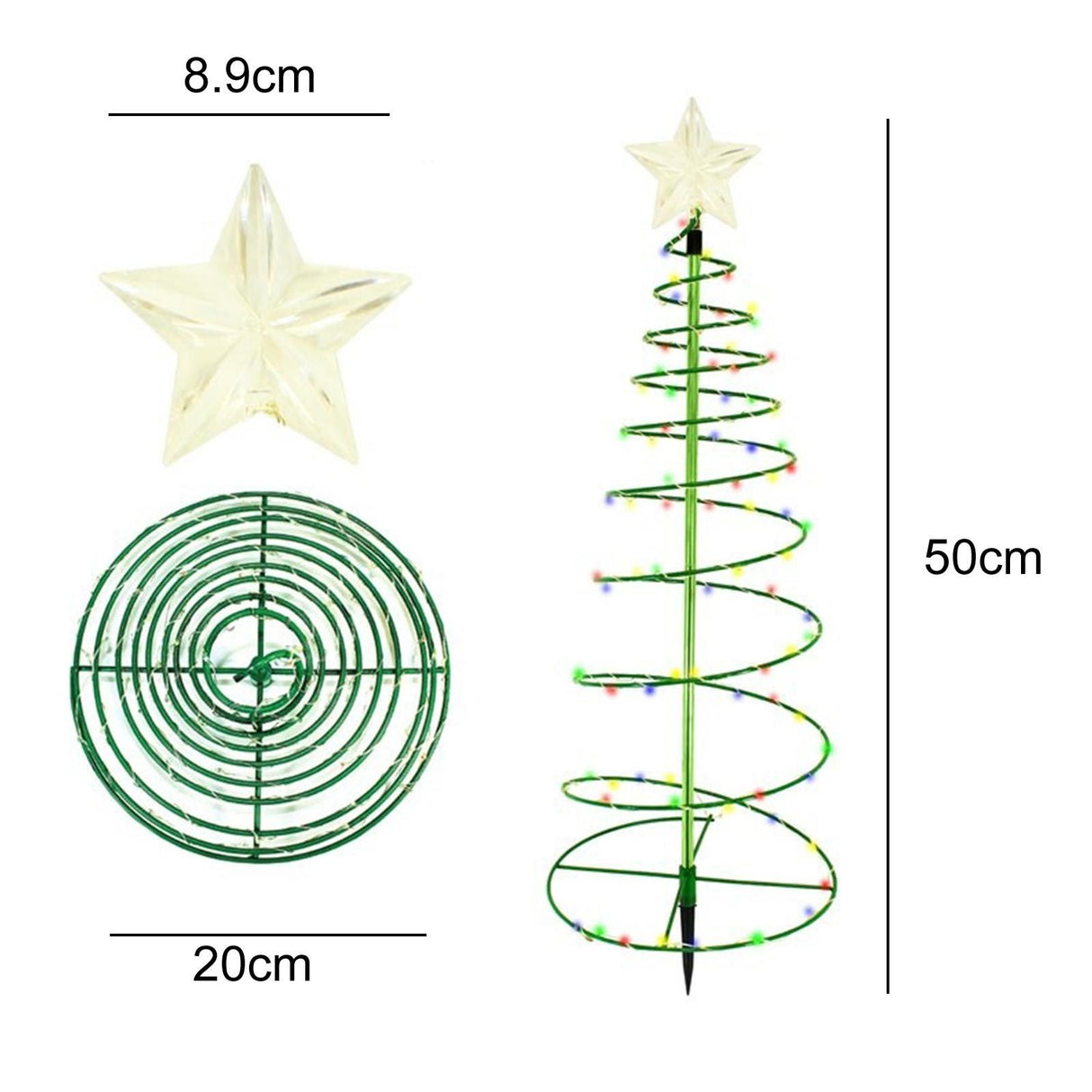 LED Christmas Tree Lights Christmas Tree Spiral String Lamps Xmas Decoration for Garden and Lawn