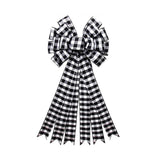 Christmas Decoration Linen Plaid Bowknot Decorate for Christmas Tree Home Scene Hanging Ornaments
