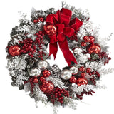 40cm Christmas Wreath Xmas Door Oranments Merry Christmas Decor For Home 2021 Happy New Year Hanging Pendants