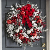 40cm Christmas Wreath Xmas Door Oranments Merry Christmas Decor For Home 2021 Happy New Year Hanging Pendants