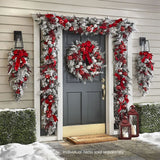 40cm Christmas Wreath Xmas Door Oranments Merry Christmas Decor For Home 2021 Happy New Year Hanging Pendants - Top-Down View