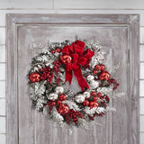 40cm Christmas Wreath Xmas Door Oranments Merry Christmas Decor For Home 2021 Happy New Year Hanging Pendants - Rear View