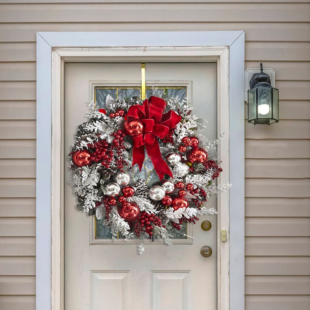 40cm Christmas Wreath Xmas Door Oranments Merry Christmas Decor For Home 2021 Happy New Year Hanging Pendants