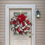 40cm Christmas Wreath Xmas Door Oranments Merry Christmas Decor For Home 2021 Happy New Year Hanging Pendants - Close-Up Angle