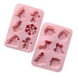 Christmas Series Silicone Molds with 6 Hole Snowman Socks Snowflake Santa Claus DIY Cake Baking Decoration Tool - Side View