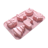 Christmas Series Silicone Molds with 6 Hole Snowman Socks Snowflake Santa Claus DIY Cake Baking Decoration Tool
