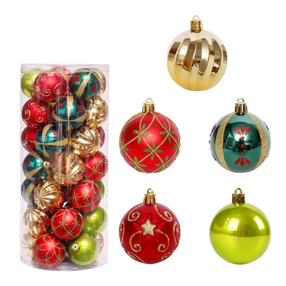 6cm Christmas Ball Ornaments 30 Pieces Of Shatter Proof Christmas Tree Ornaments for 2021 Xmas Holidays Weddings Party