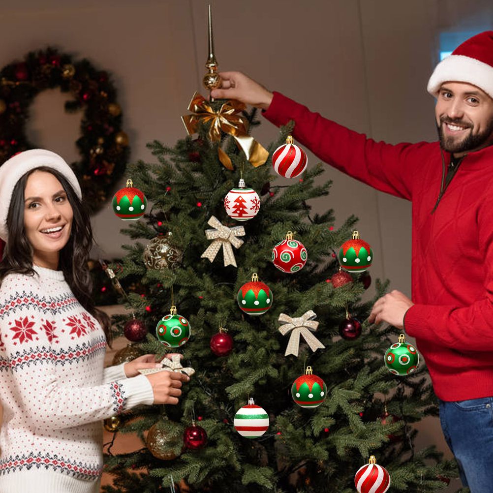 6cm Christmas Ball Ornaments 30 Pieces Of Shatter Proof Christmas Tree Ornaments for 2021 Xmas Holidays Weddings Party