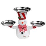 Christmas Snowman Treats Holder Santa Holding Tray Fruit Bowl Rack Resin Home Party Food Snack Storage Rack