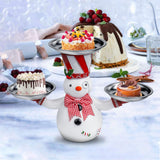 Christmas Snowman Treats Holder Santa Holding Tray Fruit Bowl Rack Resin Home Party Food Snack Storage Rack - Close-Up Angle