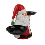 Christmas Snowman Treats Holder Santa Holding Tray Fruit Bowl Rack Resin Home Party Food Snack Storage Rack - Top-Down View