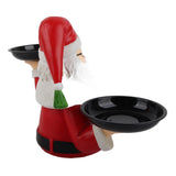 Christmas Snowman Treats Holder Santa Holding Tray Fruit Bowl Rack Resin Home Party Food Snack Storage Rack - 45-Degree Angle