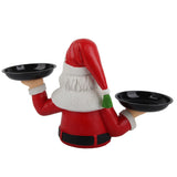 Christmas Snowman Treats Holder Santa Holding Tray Fruit Bowl Rack Resin Home Party Food Snack Storage Rack
