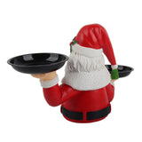 Christmas Snowman Treats Holder Santa Holding Tray Fruit Bowl Rack Resin Home Party Food Snack Storage Rack - Close-Up Angle