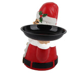 Christmas Snowman Treats Holder Santa Holding Tray Fruit Bowl Rack Resin Home Party Food Snack Storage Rack - Low Angle