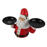 Christmas Snowman Treats Holder Santa Holding Tray Fruit Bowl Rack Resin Home Party Food Snack Storage Rack - Extra Image
