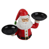 Christmas Snowman Treats Holder Santa Holding Tray Fruit Bowl Rack Resin Home Party Food Snack Storage Rack