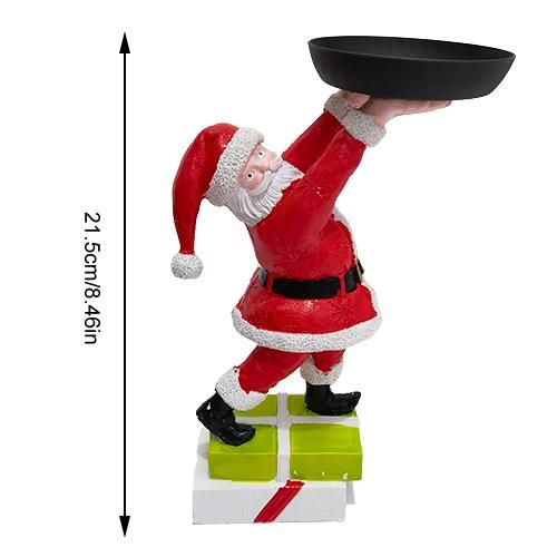 Christmas Snowman Treats Holder Santa Holding Tray Fruit Bowl Rack Resin Home Party Food Snack Storage Rack