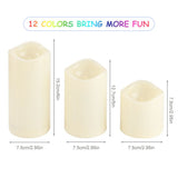 3Pcs/Set LED Flameless Candle Lights Remote Control Candle Lights Night Light Battery Powered Led Tea Lights Birthday Wedding Decor