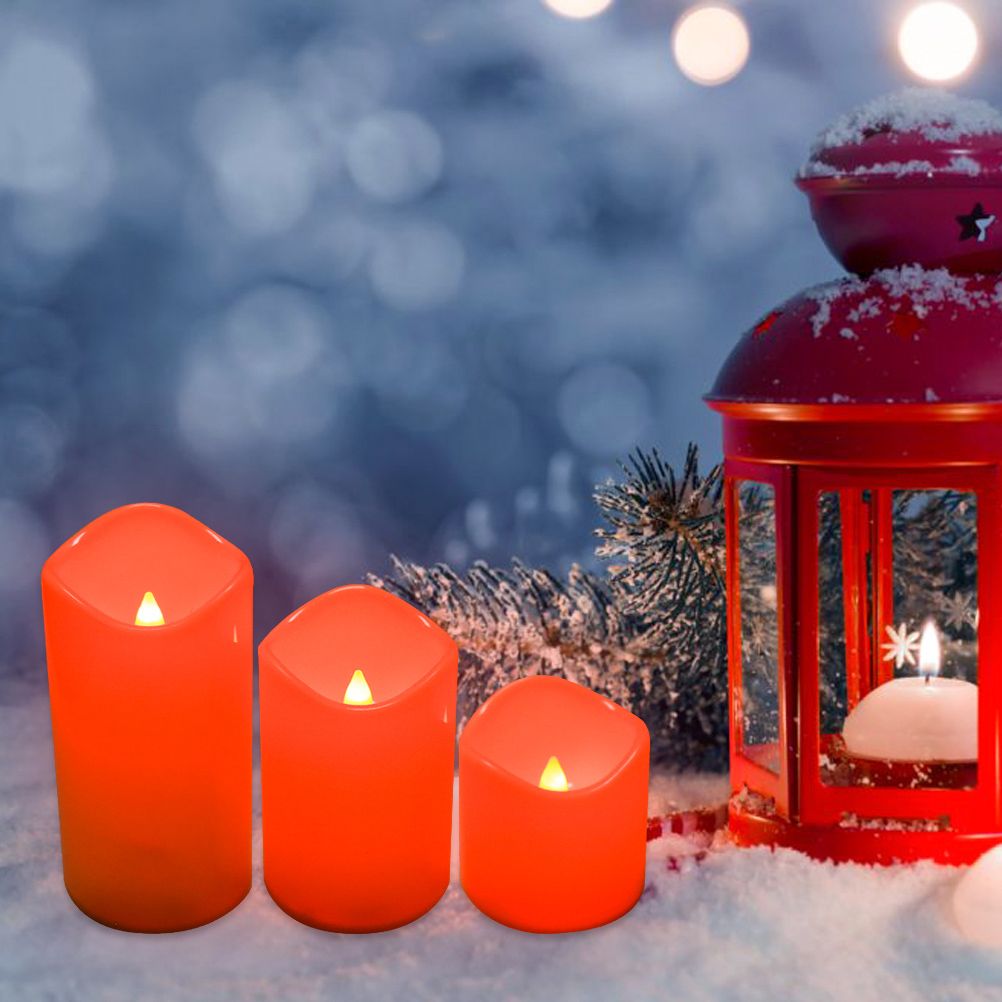 3Pcs/Set LED Flameless Candle Lights Remote Control Candle Lights Night Light Battery Powered Led Tea Lights Birthday Wedding Decor