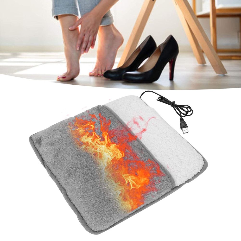 Winter USB Foot Warmer Built In Heater Fast Heating Safe Start Warm Foot Cover Feet Heating Pad Warmer Massager Washable