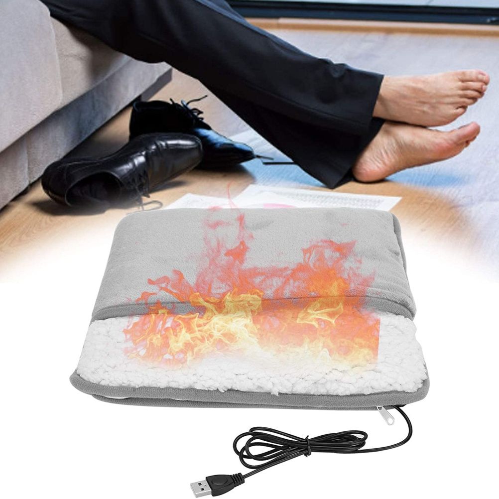 Winter USB Foot Warmer Built In Heater Fast Heating Safe Start Warm Foot Cover Feet Heating Pad Warmer Massager Washable
