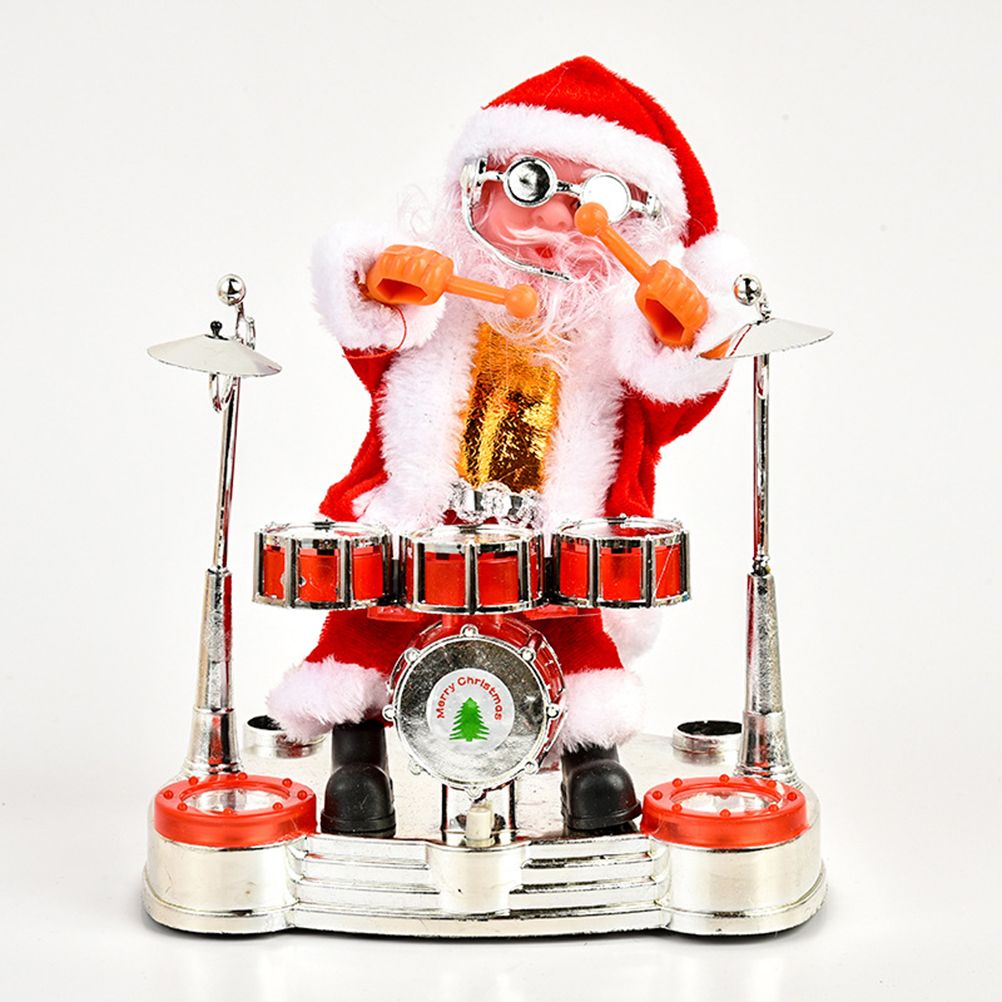 Christmas Electric Music Santa Claus Doll Playing Piano Ornament For Christmas Decorations for Children Gift