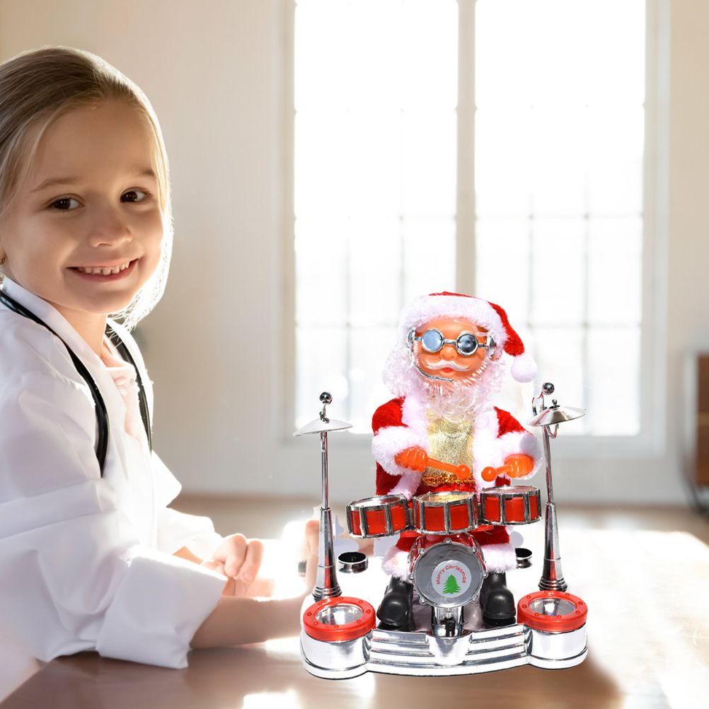 Christmas Electric Music Santa Claus Doll Playing Piano Ornament For Christmas Decorations for Children Gift