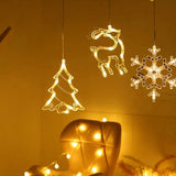 LED Christmas Lights Window Suction Cup Chandelier Lamp Decorative Curtain Lights Decor Christmas Decoration