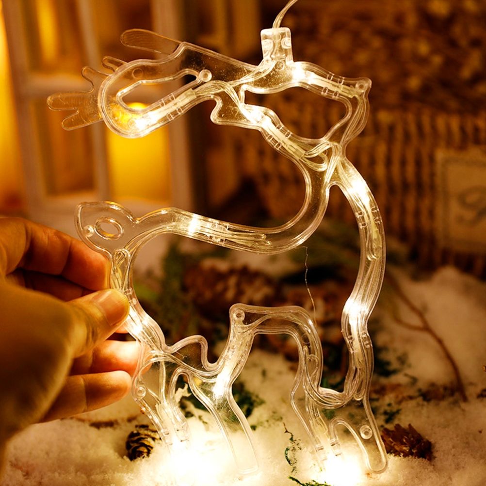 LED Christmas Lights Window Suction Cup Chandelier Lamp Decorative Curtain Lights Decor Christmas Decoration