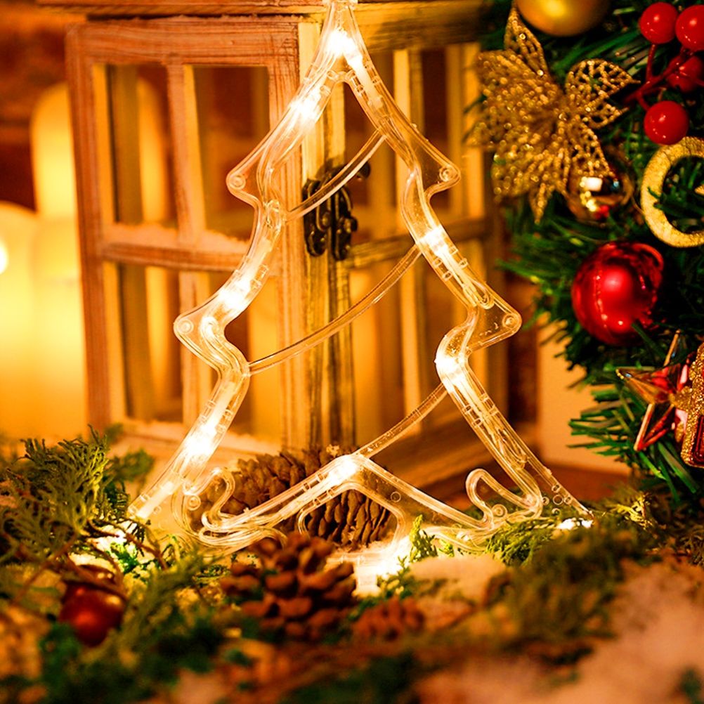 LED Christmas Lights Window Suction Cup Chandelier Lamp Decorative Curtain Lights Decor Christmas Decoration