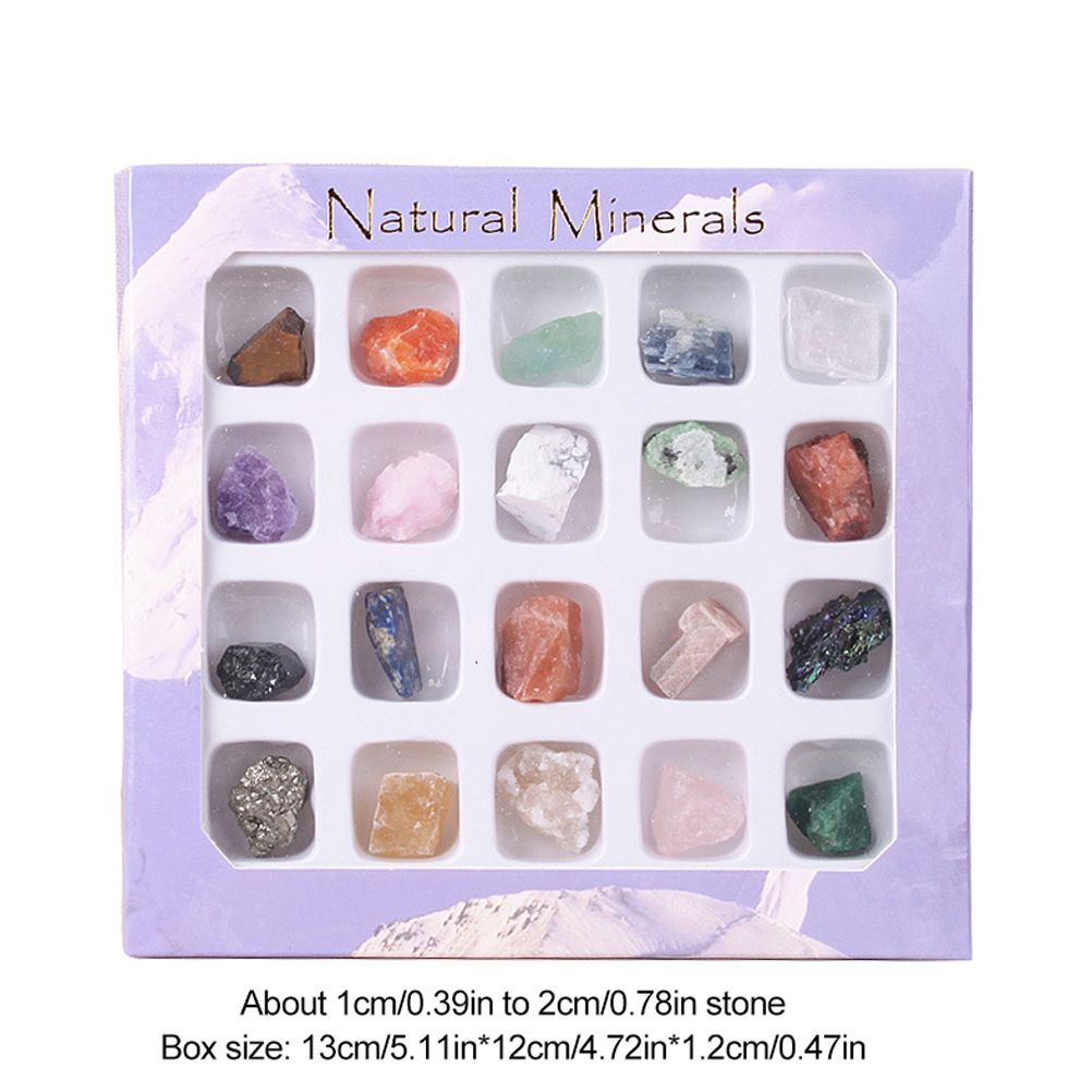 20 Pcs Christmas Advent Calendar Countdown Toy Natural Crystal Agate Stone Rocks Minerals and Fossils Calendar Blind Box Toy for Kids and Geology Enthusiasts
