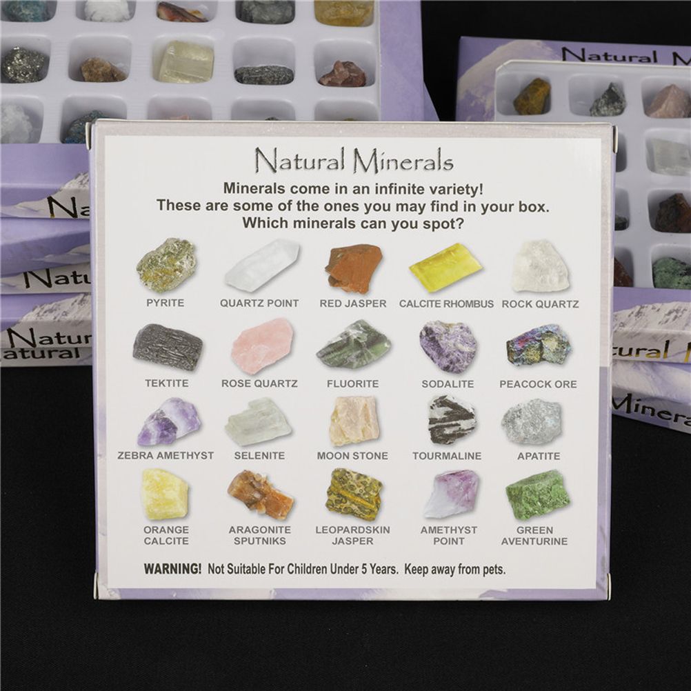 20 Pcs Christmas Advent Calendar Countdown Toy Natural Crystal Agate Stone Rocks Minerals and Fossils Calendar Blind Box Toy for Kids and Geology Enthusiasts