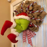 Christmas Thief Stole Wreath Christmas Decorations Christmas Burlap Garland for Doors Windows and Walls