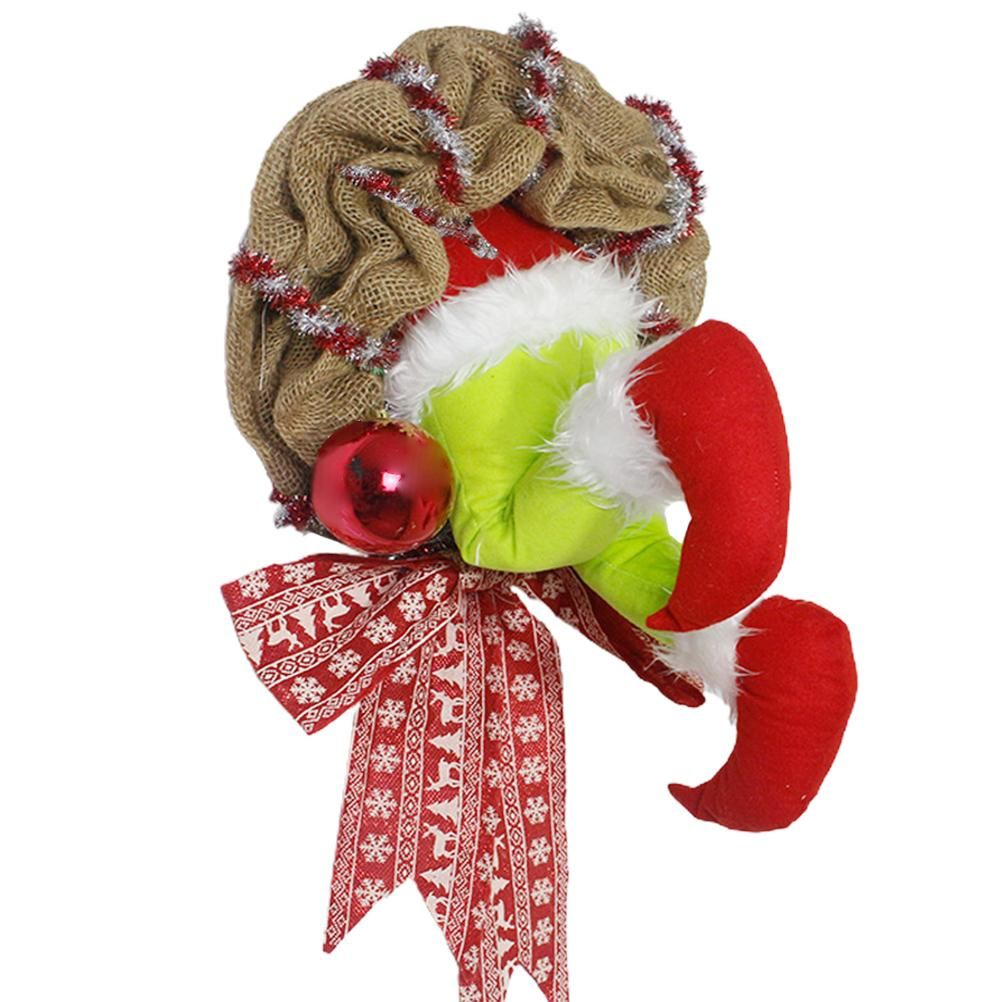 Christmas Thief Stole Wreath Christmas Decorations Christmas Burlap Garland for Doors Windows and Walls