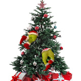 Christmas Thief Stole Wreath Christmas Decorations Christmas Burlap Garland for Doors Windows and Walls - Side View