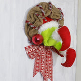 Christmas Thief Stole Wreath Christmas Decorations Christmas Burlap Garland for Doors Windows and Walls