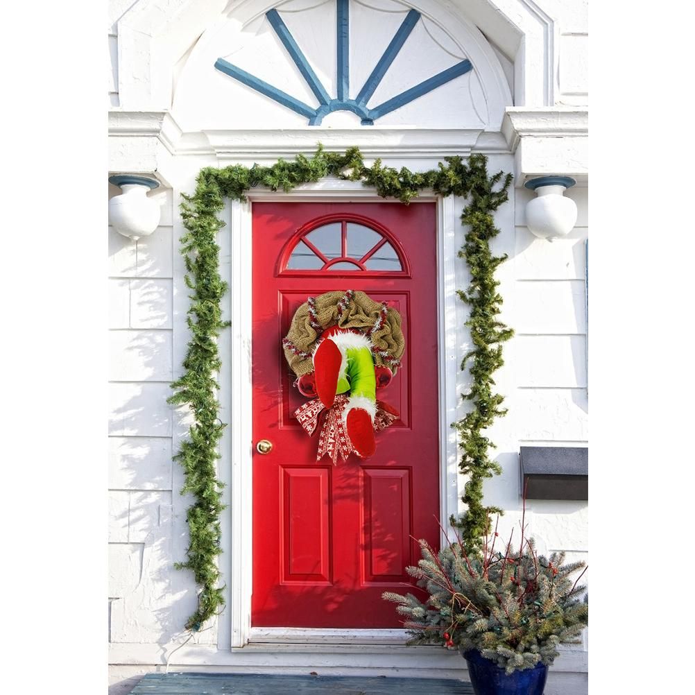 Christmas Thief Stole Wreath Christmas Decorations Christmas Burlap Garland for Doors Windows and Walls