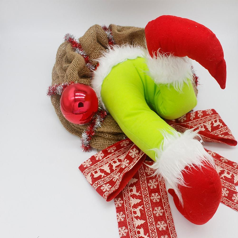 Christmas Thief Stole Wreath Christmas Decorations Christmas Burlap Garland for Doors Windows and Walls