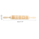 Christmas Engraved Rolling Pin Wooden Embossing Rolling Dough Roller 20 Patterned Pastry Roller for Xmas Baking Embossed