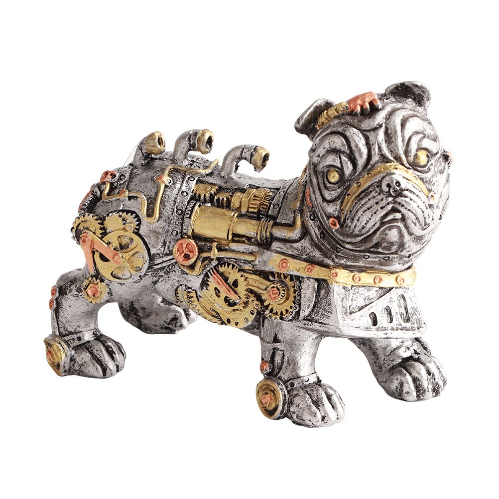 Mechanical Punk Dog Resin Crafts Steampunk Bulldog Dog Resin Statue Desktop Window Decoration Home Ornaments