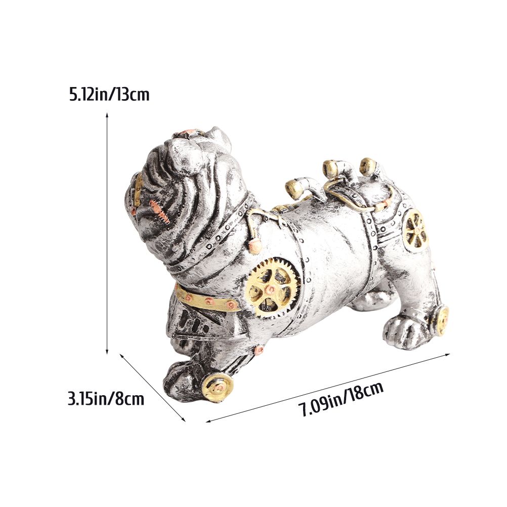 Mechanical Punk Dog Resin Crafts Steampunk Bulldog Dog Resin Statue Desktop Window Decoration Home Ornaments