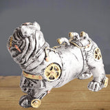 Mechanical Punk Dog Resin Crafts Steampunk Bulldog Dog Resin Statue Desktop Window Decoration Home Ornaments - Top-Down View