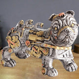 Mechanical Punk Dog Resin Crafts Steampunk Bulldog Dog Resin Statue Desktop Window Decoration Home Ornaments - 45-Degree Angle