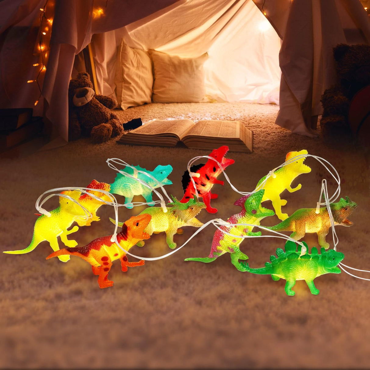 2 Meter 10 LED Fairy Lights Dinosaur String Light Decorative Lamp Party Fun Night Light Children's Room Decoration